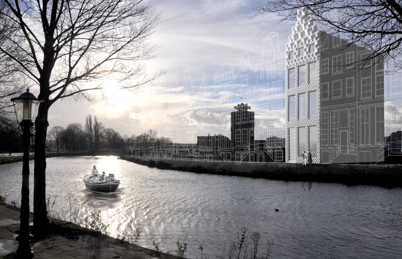 Artist impression van het 3D-grachtenhuis - Thuiscomfort.nl