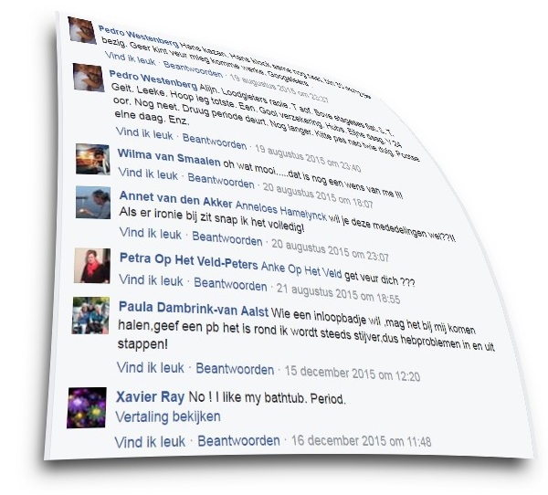 Facebook-vragen over de inloopdouche