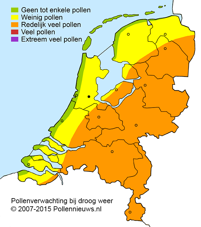 Overzicht actuele pollenstand in Nederland