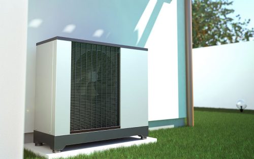warmtepomp-buitenunit-gras