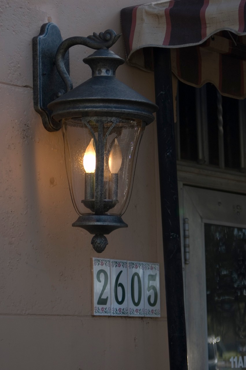 Statige voordeur met lamp Statige voordeur met lamp