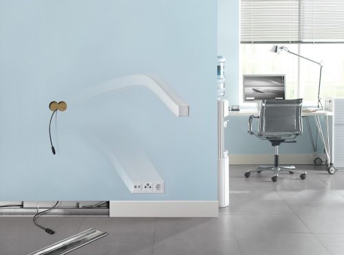 Vrij plaatsbare wand BoWall met flexibele indeling schakelmateriaal