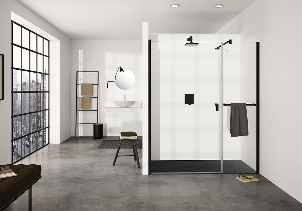 Geef uw badkamer contrast met Hüppe Black Edition