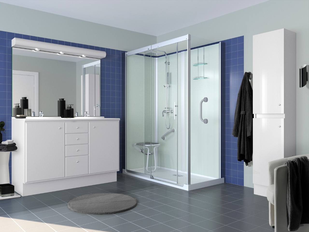 Kinemagic-douche in de badkamer