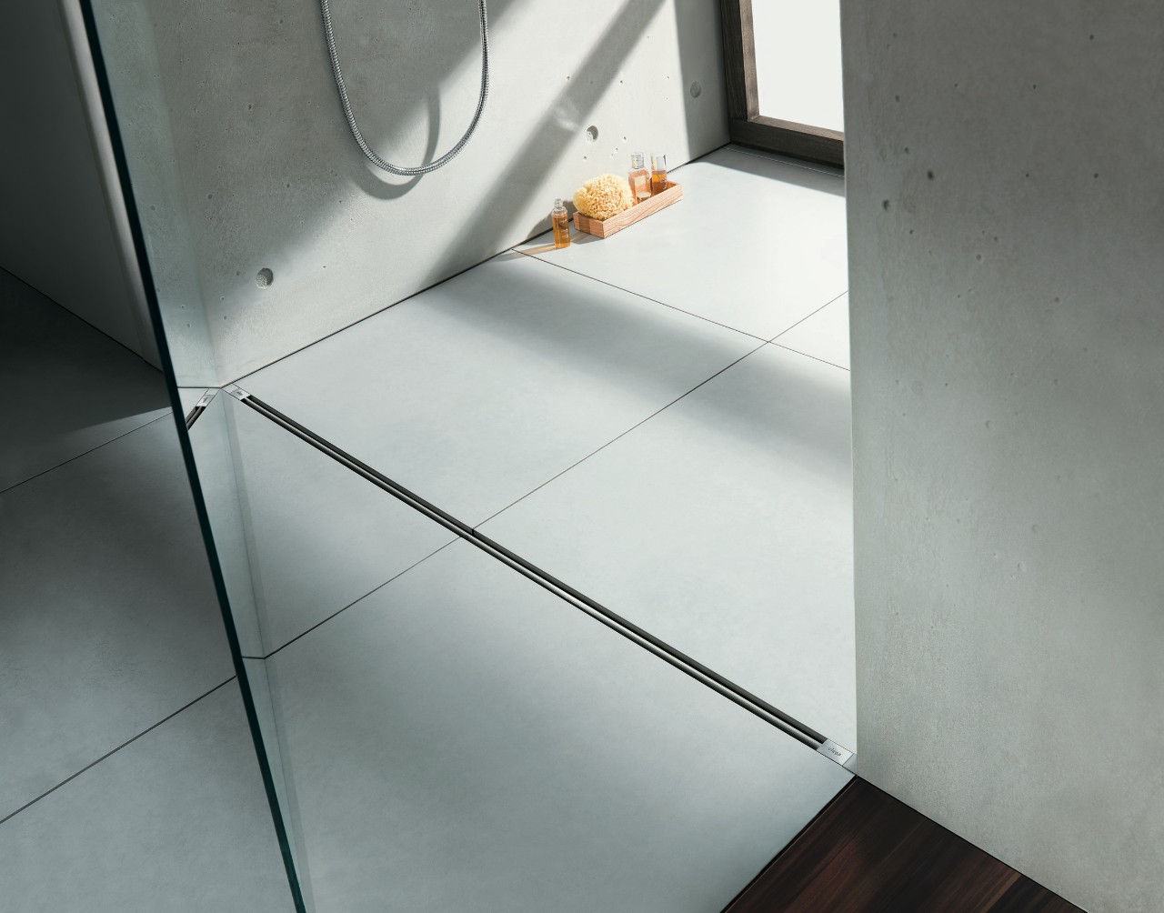 Badkamer met Advantix Vario douchegoot 